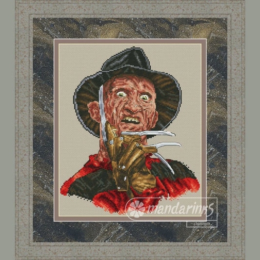 Freddie Krueger Digital Cross Stitch Pattern Chart Embroidery Instant Download