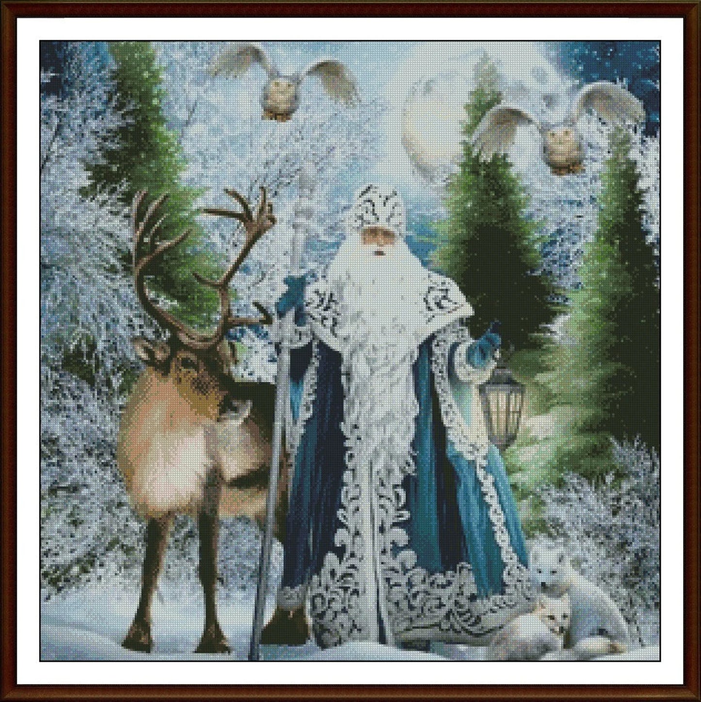 Santa Claus Cross Stitch Pattern,Santa Claus in the Snow,Winter,Counted Cross stitch Patterns,Pattern Keeper,Xstitch,PDF,Instant Download