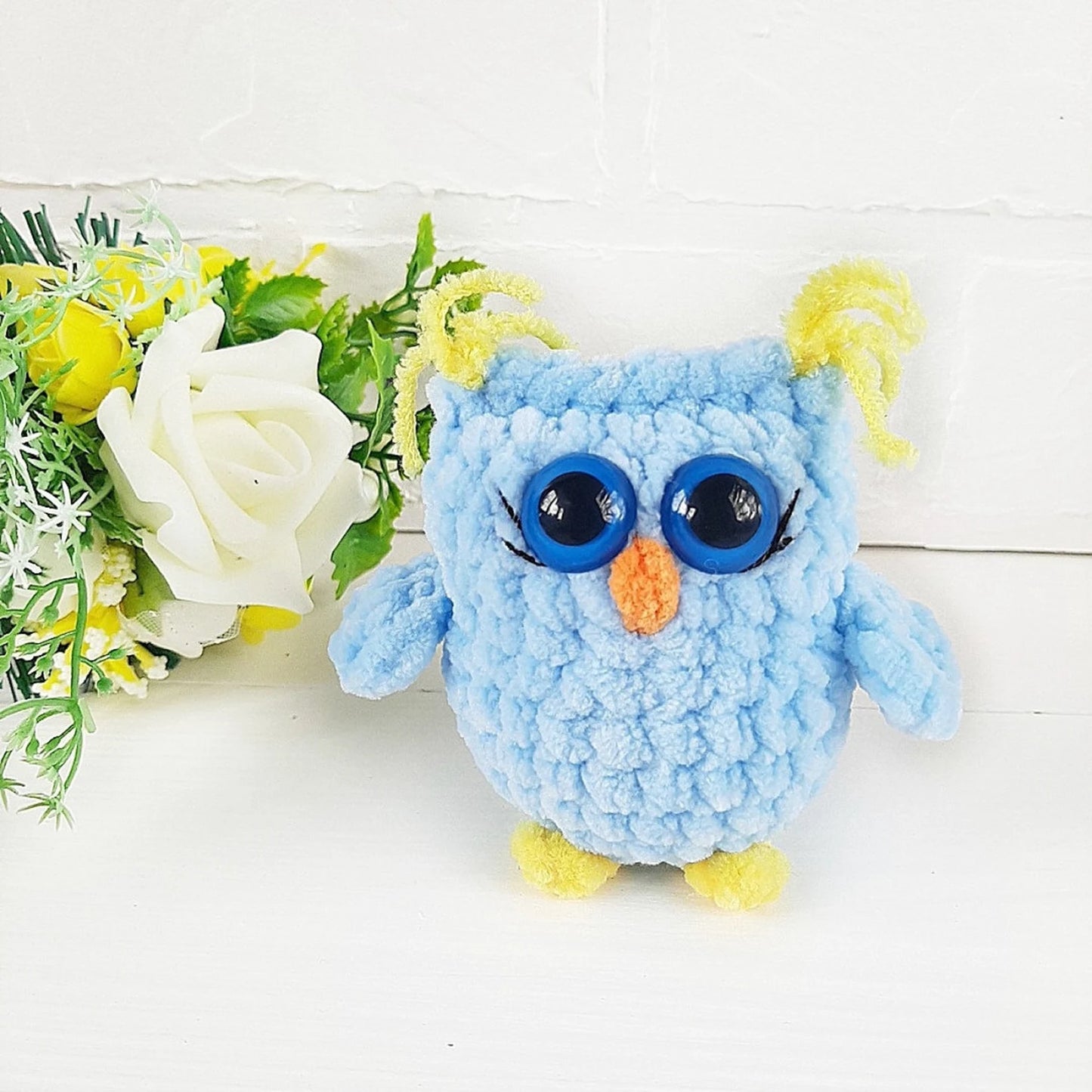 Crochet PATTERN Owl, no sew, Amigurumi tutorial PDF in English, Christmas decor