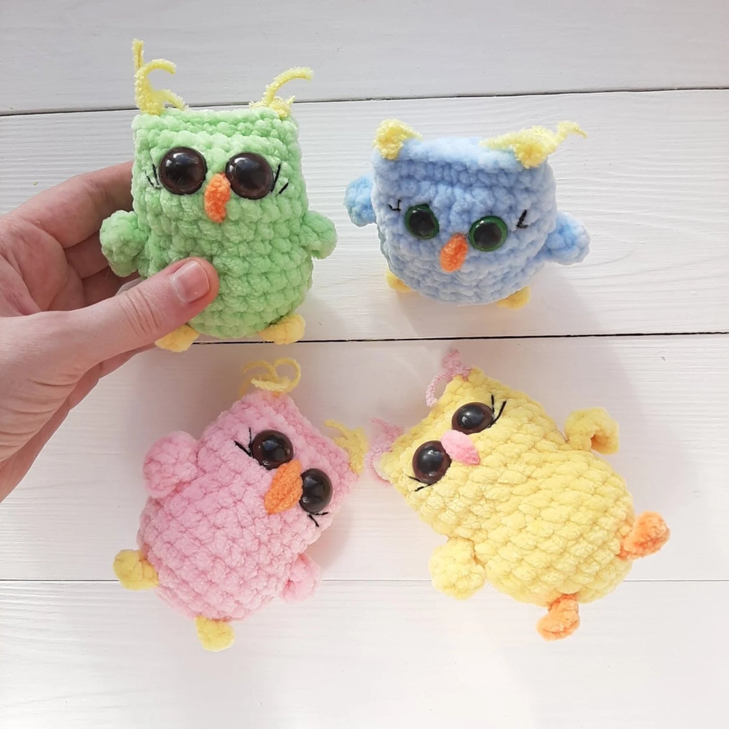 Crochet PATTERN Owl, no sew, Amigurumi tutorial PDF in English, Christmas decor