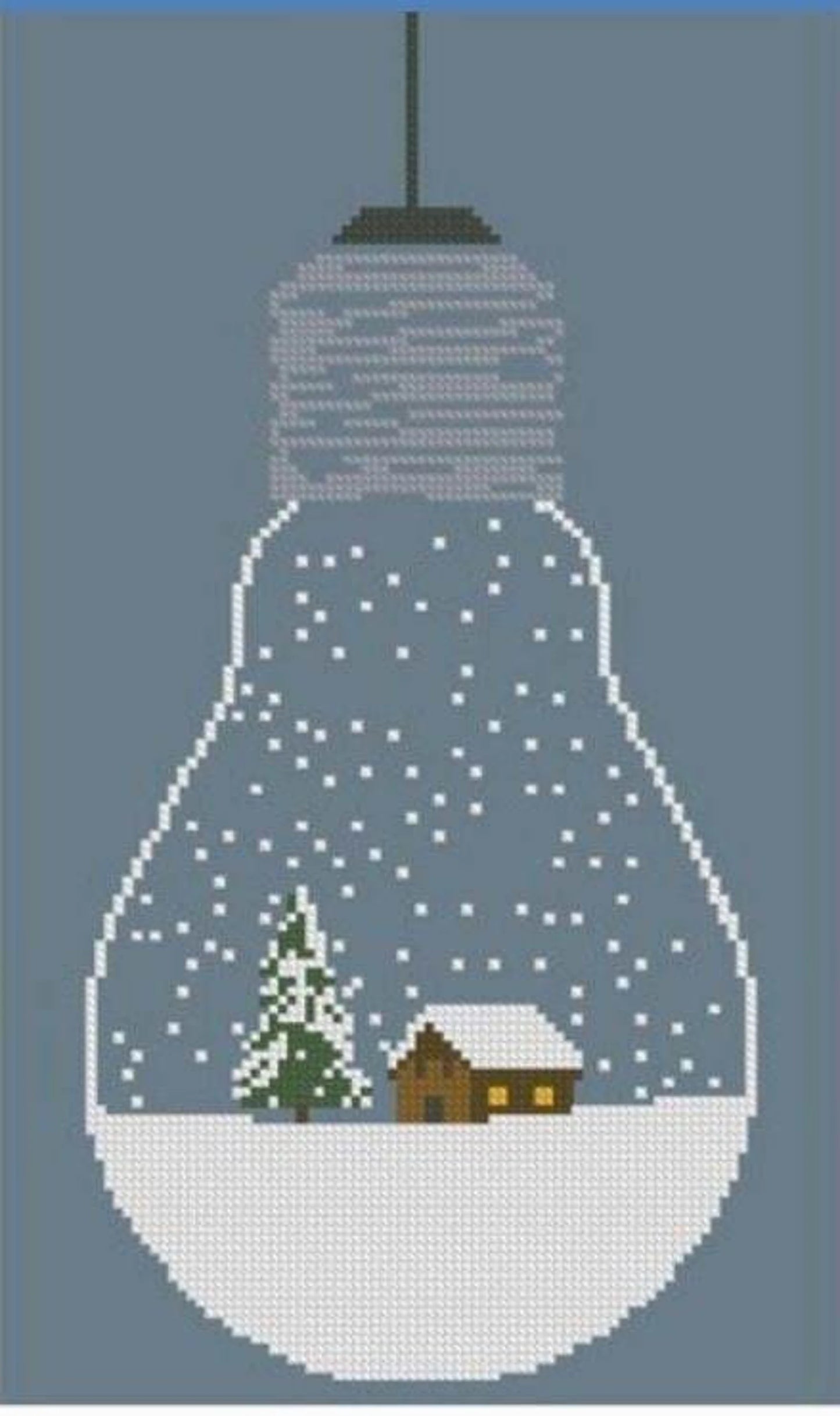New year tree toy cross stitch pattern, house in snow cross stitch, winter cross stitch, Christmas cross stitch, new year tree cross stitch