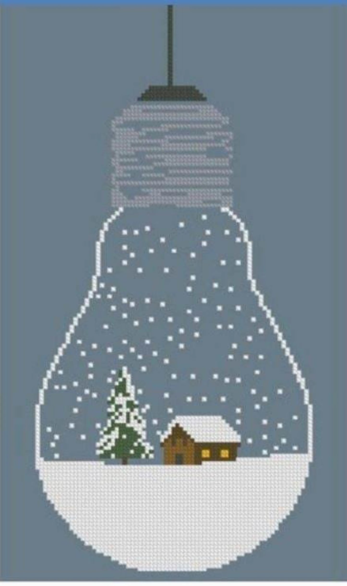 New year tree toy cross stitch pattern, house in snow cross stitch, winter cross stitch, Christmas cross stitch, new year tree cross stitch