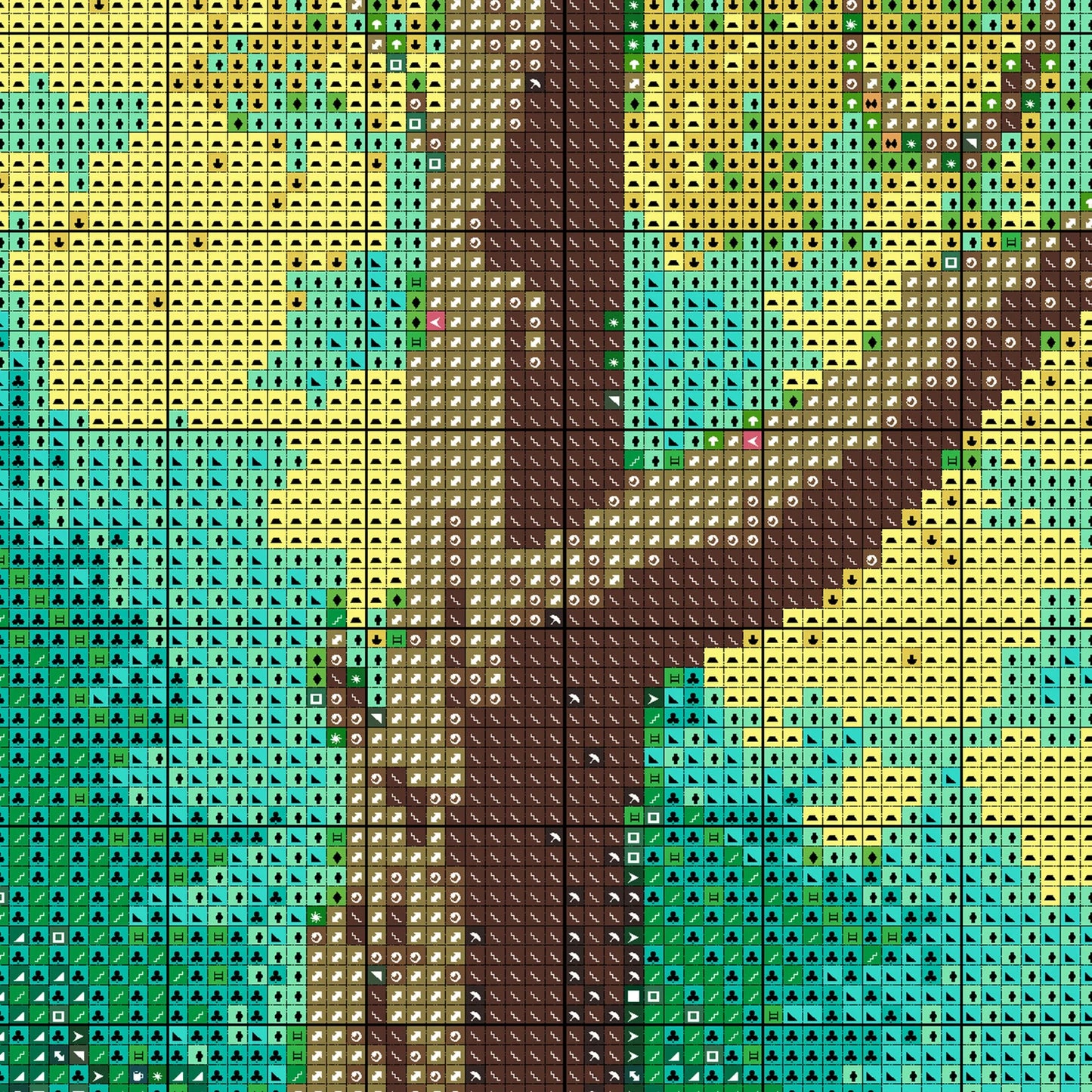 Forest Cross Stitch Pattern | Landscape Cross Stitch Chart Download | Nature Cross Stitch Patterns | Modern Large Counted Cross Stitch PDF