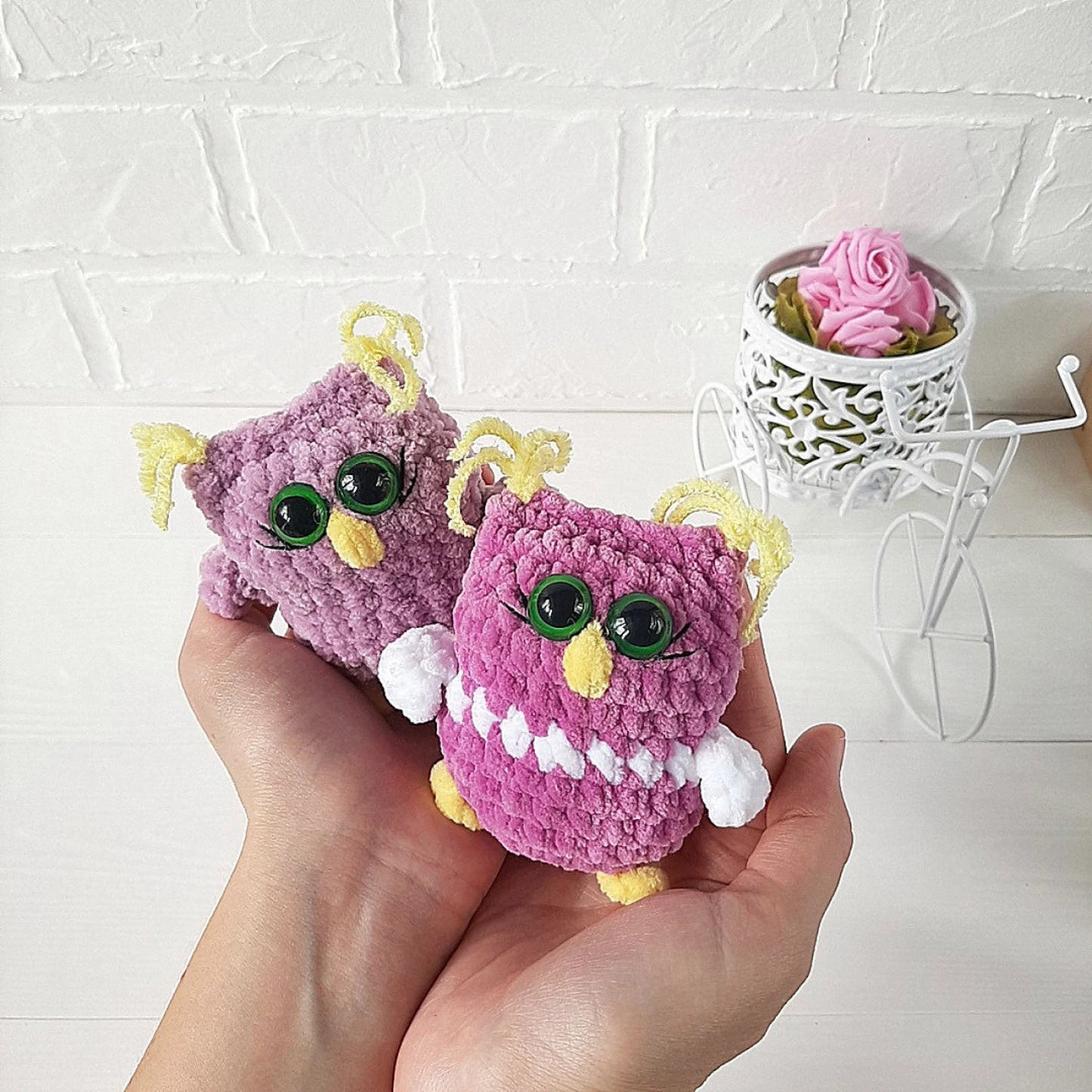 Crochet PATTERN Owl, no sew, Amigurumi tutorial PDF in English, Christmas decor
