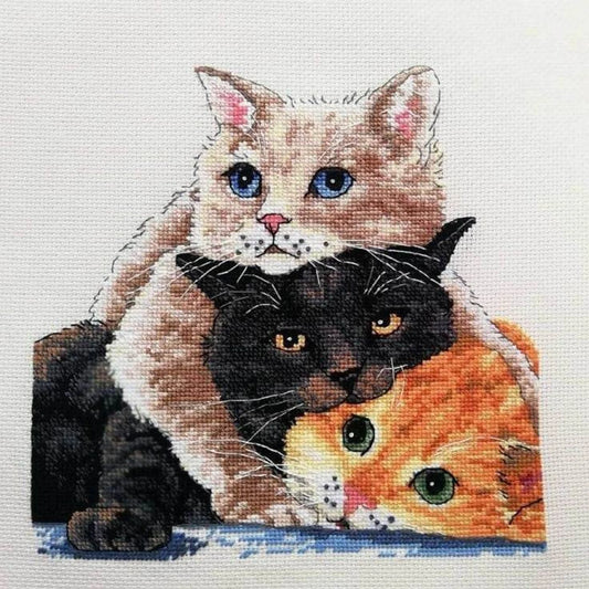 Cats cross stitch pattern, kittens cross stitch pattern, animal cross stitch