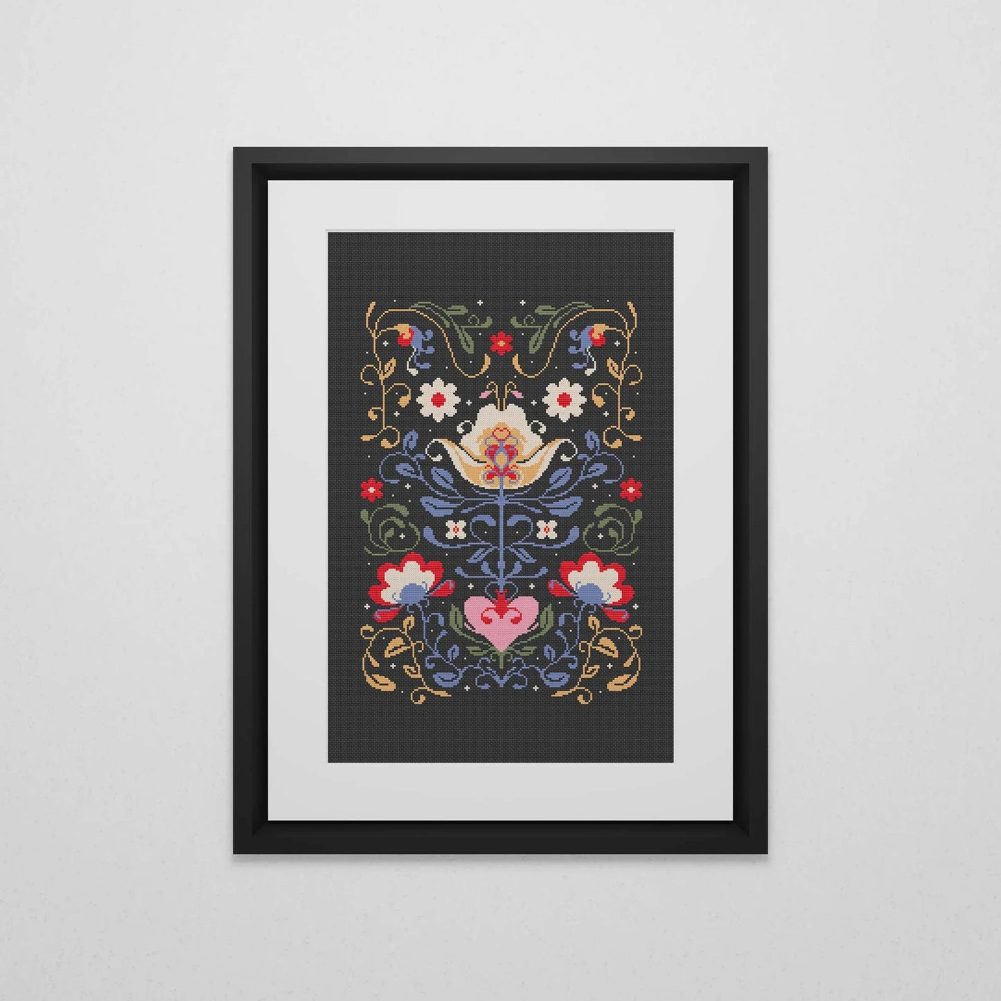 Scandinavian Cross Stitch Pattern | Nordic Folk Art PDF Pattern | Easy Swedish Crossstitch | Modern Counted Cross Stitch | Instant Download