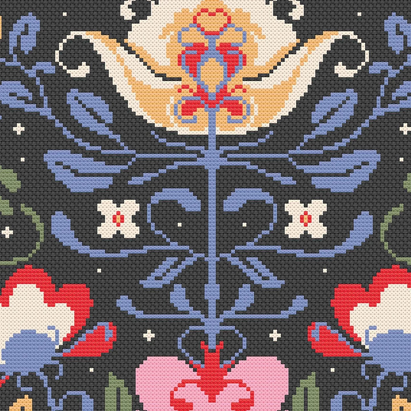 Scandinavian Cross Stitch Pattern | Nordic Folk Art PDF Pattern | Easy Swedish Crossstitch | Modern Counted Cross Stitch | Instant Download