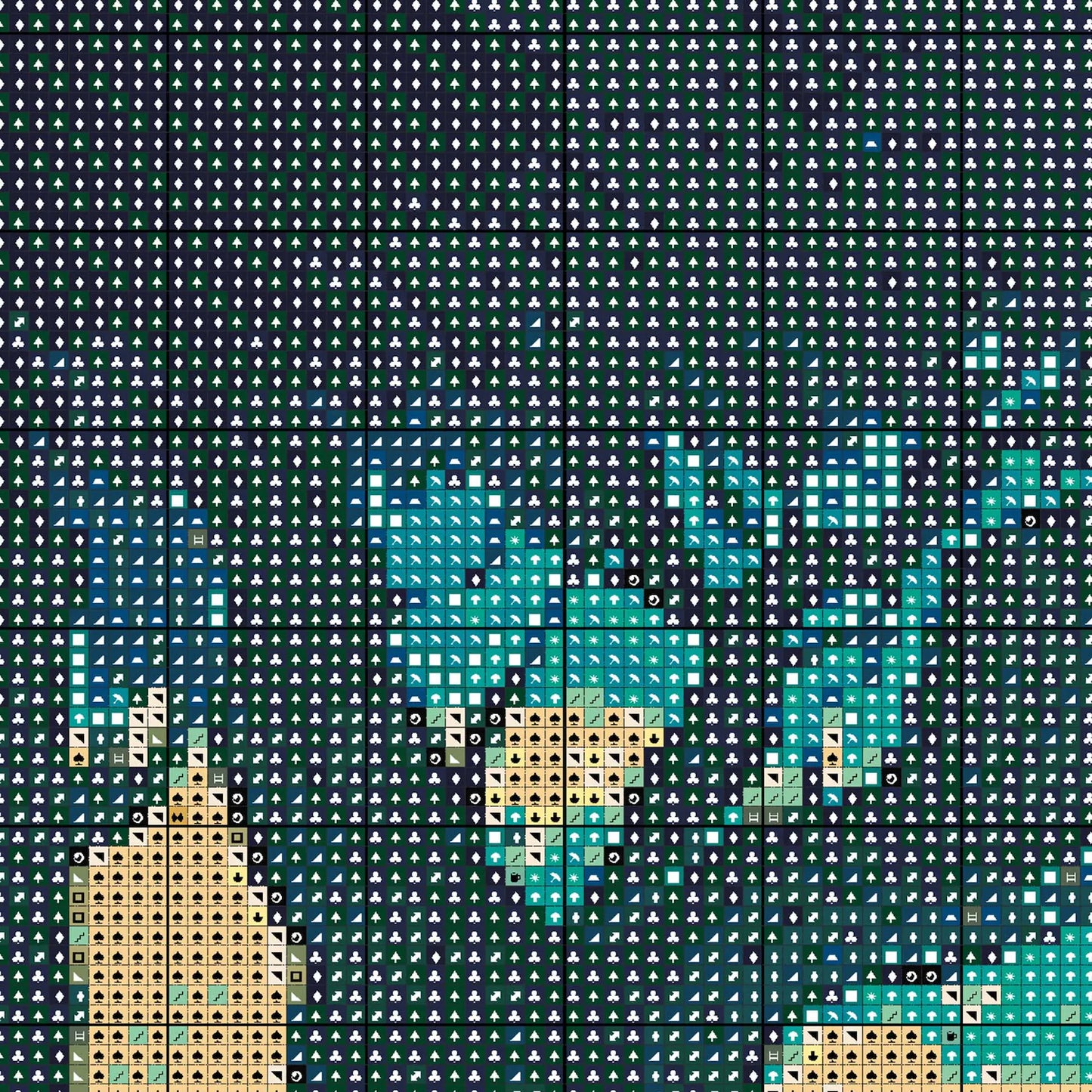 Zelda inspired Cross Stitch Pattern | BOTW Landscape Cross Stitch | Nature Patterns | Large Counted Cross Stitch PDF