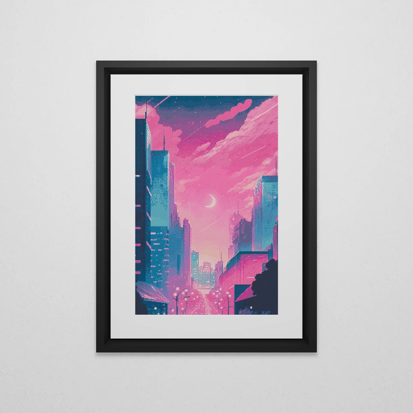 Sailor Moon inspired Tokyo Cross Stitch Pattern | 90s Anime Japan Cross Stitch Chart Download | Aesthetic Cross Stitch | Cross Stitch PDF
