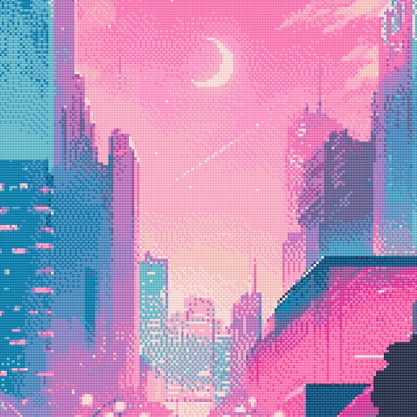 Sailor Moon inspired Tokyo Cross Stitch Pattern | 90s Anime Japan Cross Stitch Chart Download | Aesthetic Cross Stitch | Cross Stitch PDF