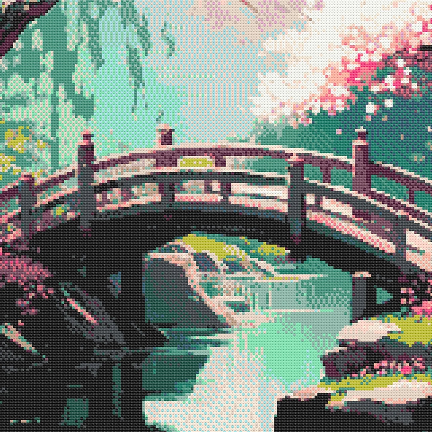 Japanese Garden Cross Stitch Pattern | Japan Landscape Cross Stitch Chart | Asian Landscape Cross Stitch Art | Large Cross Stitch