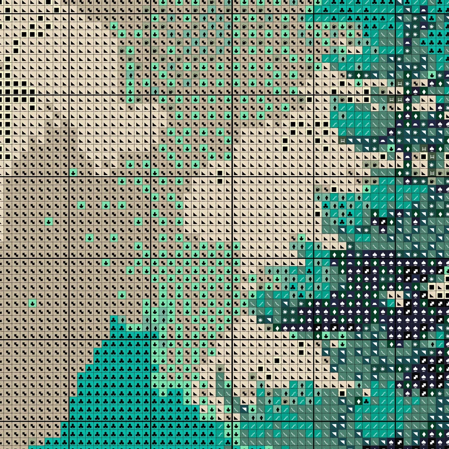 Mountain Meadow Cross Stitch Pattern | Anime Landscape Cross Stitch Chart Download | Nature Cross Stitch | Large Modern Cross Stitch