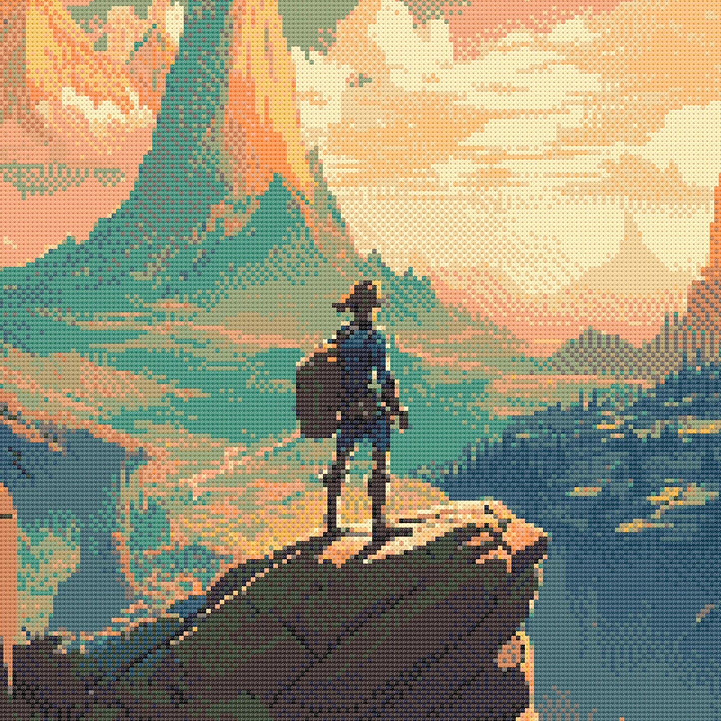 Zelda inspired Cross Stitch Pattern | BOTW Landscape Cross Stitch | Nature Patterns | Large Counted Cross Stitch PDF