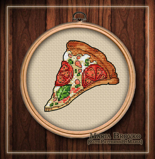 Cross Stitch Pattern "Pizza" DMC Chart Needlepoint Embroidery Printable PDF Instant Download