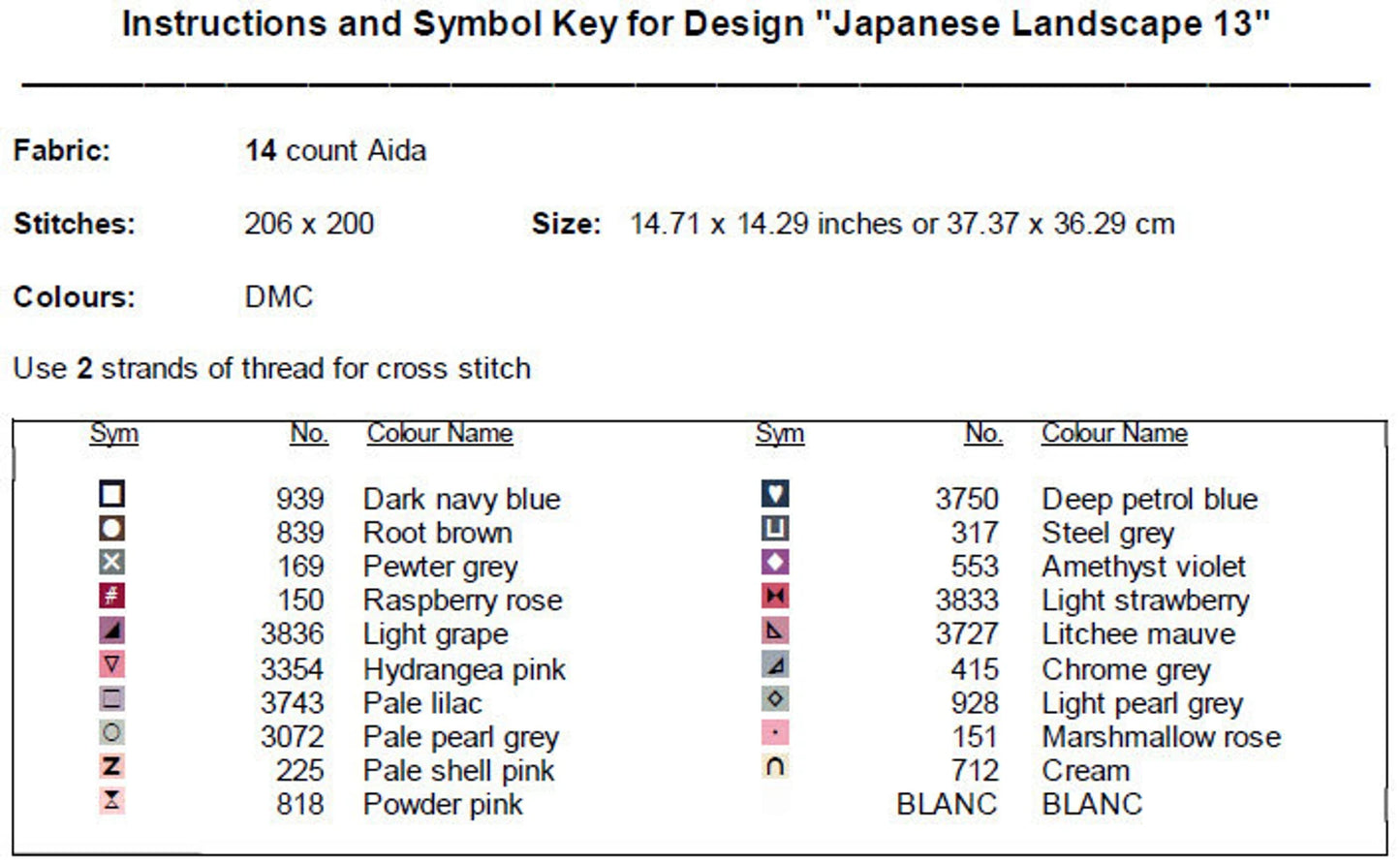 Japanese Landscape Cross Stitch Pattern 13 Instant PDF Download - Cherry Blossom Tree Watercolor Cross Stitch Pattern - Japan Cross Stitch