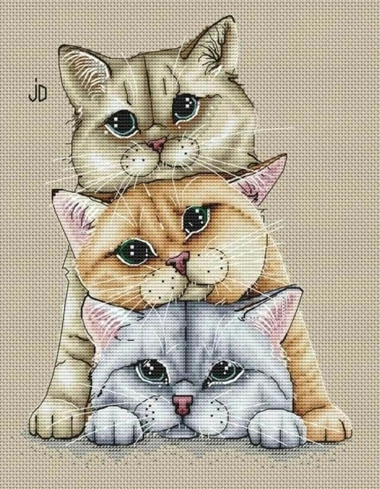 Kittens cross stitch pattern, little kittens cross stitch, three little kittens cross stitch