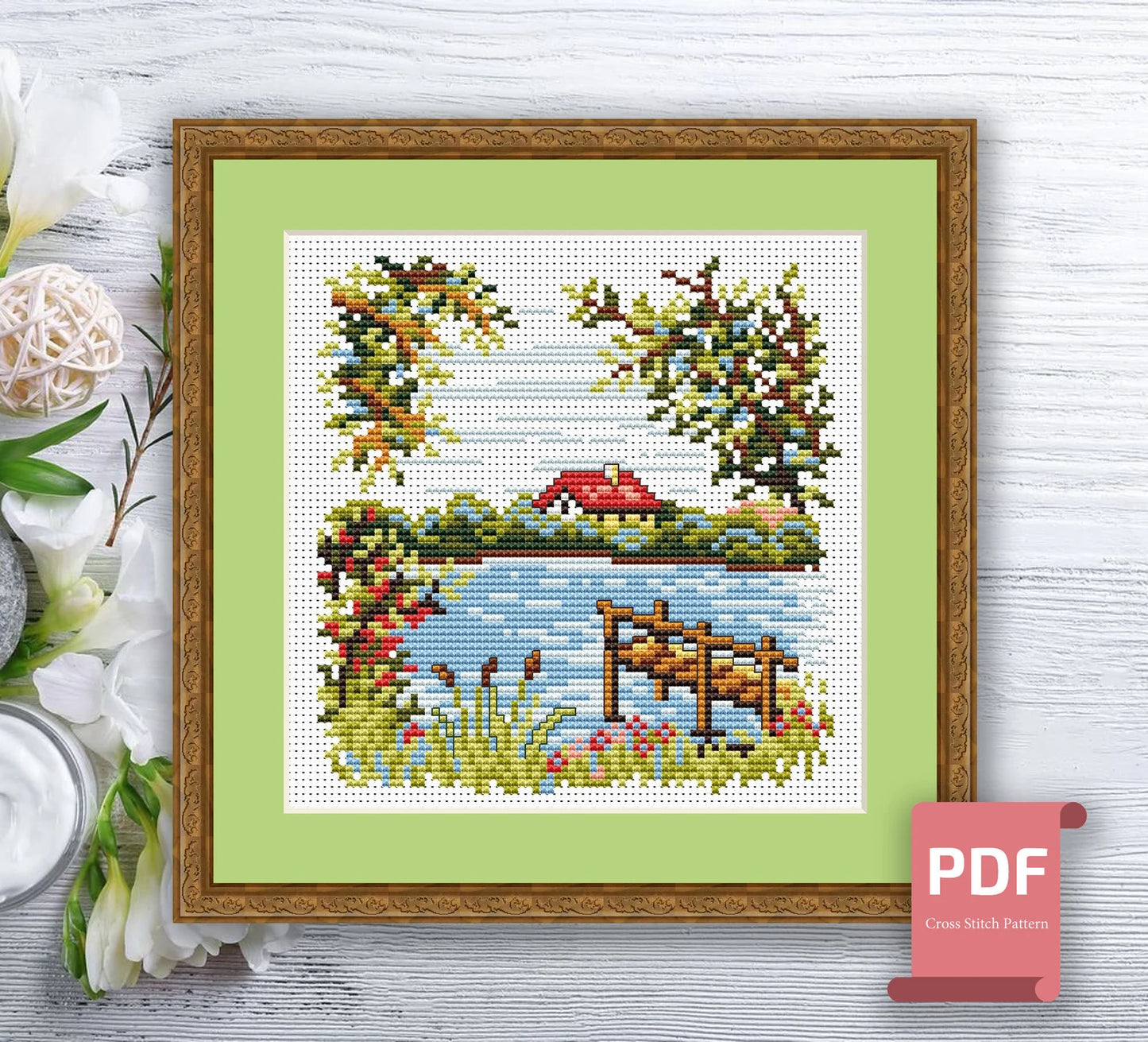 Set of 4 Seasons Landscape Cross Stitch Pattern | Seasons Cross Stitch Pattern | Four Seasons | Modern Cross Stitch | Download PDF #ssn050