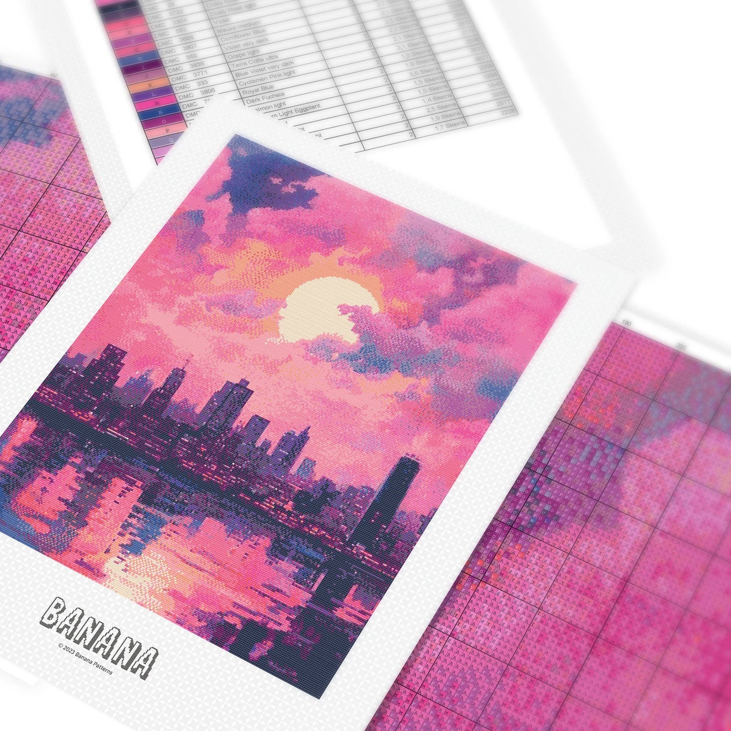 Sailor Moon inspired Tokyo Cross Stitch Pattern | 90s Anime Japan Cross Stitch Chart Download | Aesthetic Cross Stitch | Cross Stitch PDF