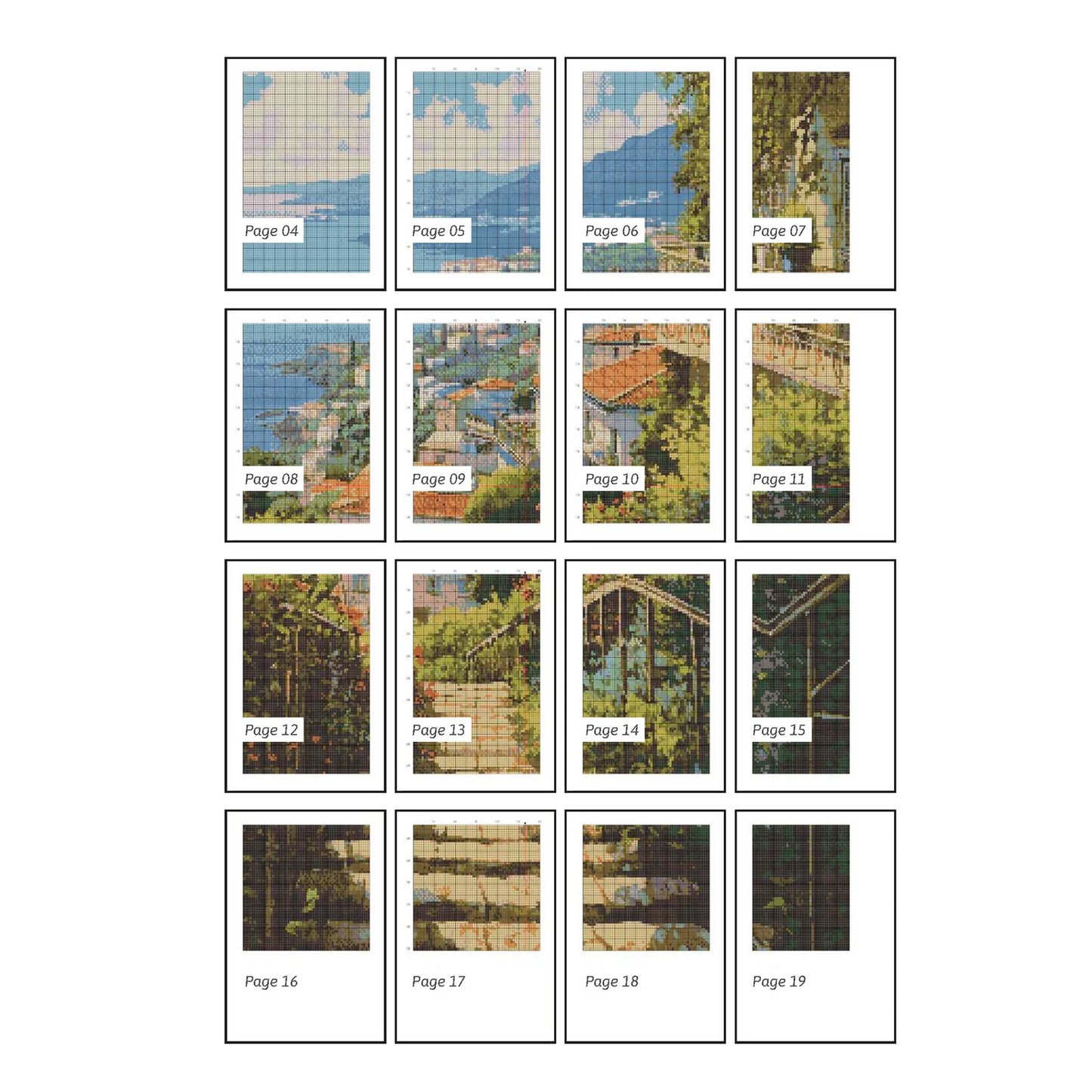 Amalfi Coast Italy Cross Stitch Pattern | Italian Landscape Counted Cross Stitch Chart | Mediterranean Crossstitch PDF Download