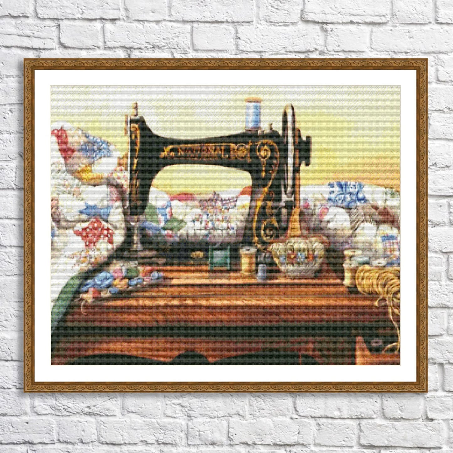 Vintage sewing machine #2, Counted Cross Stitch Pattern, Digital Pattern, Sewing room Pattern, Hand Embroidery, Needlepoint chart
