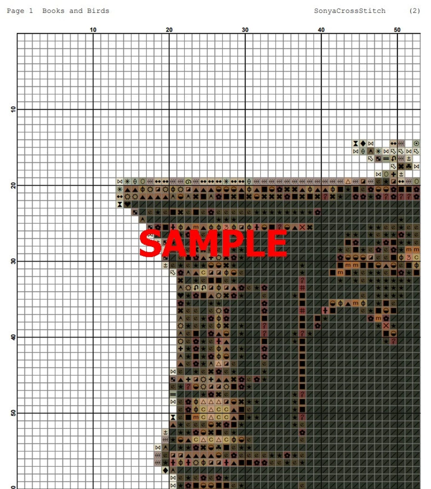 Bookcase Cross Stitch Pattern,Books and flowers in pots,Counted Cross Stitch,Pattern Keeper,xstitxh,Embroidery,Pdf,Instant Download