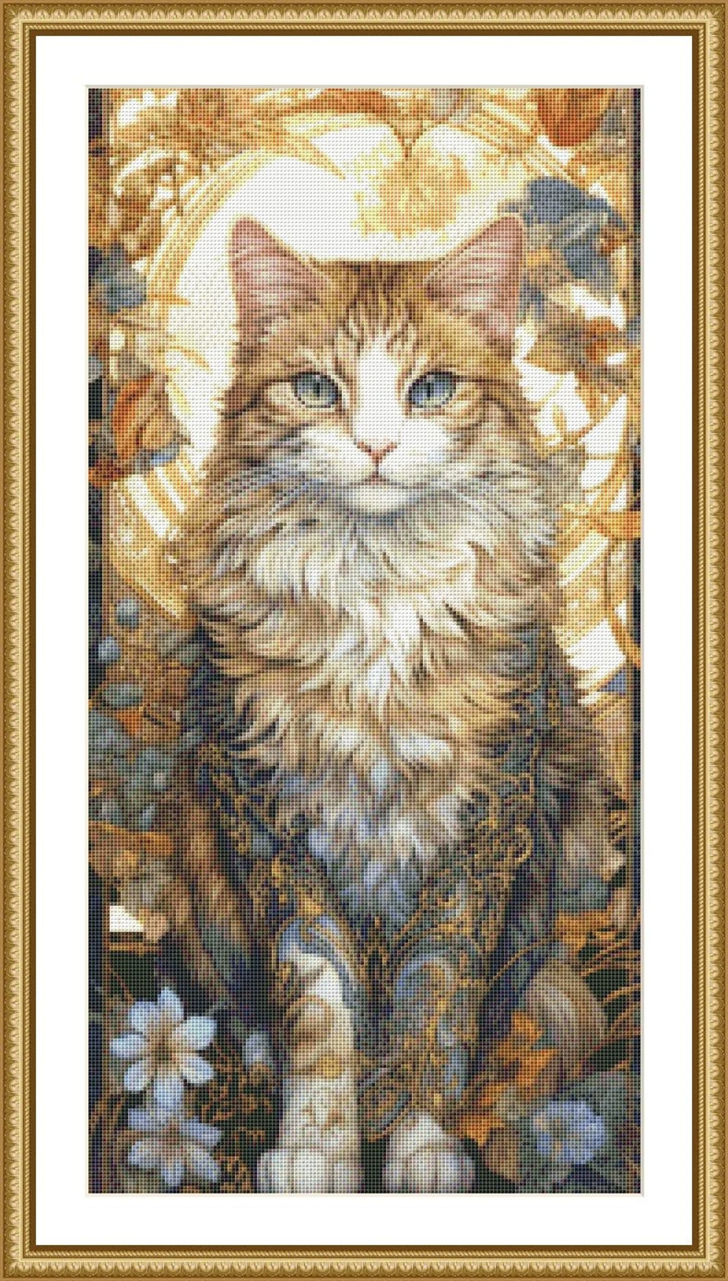 Cat Portrait #2 Counted Cross Stitch Pattern Cats love Modern Decor Pattern Animal Art Nouveau style Needlepoint Gorgeous Cat Charming cat