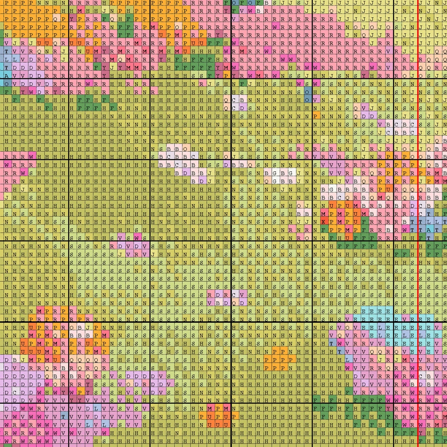 Flower Meadow Cross Stitch Pattern | Landscape Cross Stitch Chart Download | Nature Cross Stitch | Anime Cross Stitch PDF