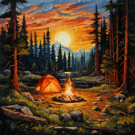 Cross Stitch Pattern Campsite Full Coverage