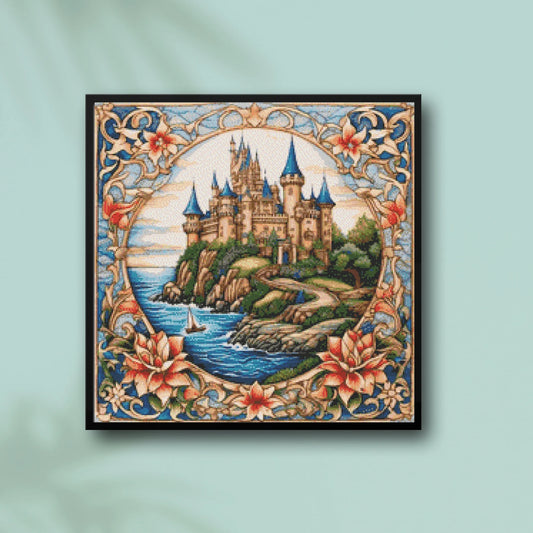 Seaview Castle Cross Stitch Pattern - PDF Download Pattern