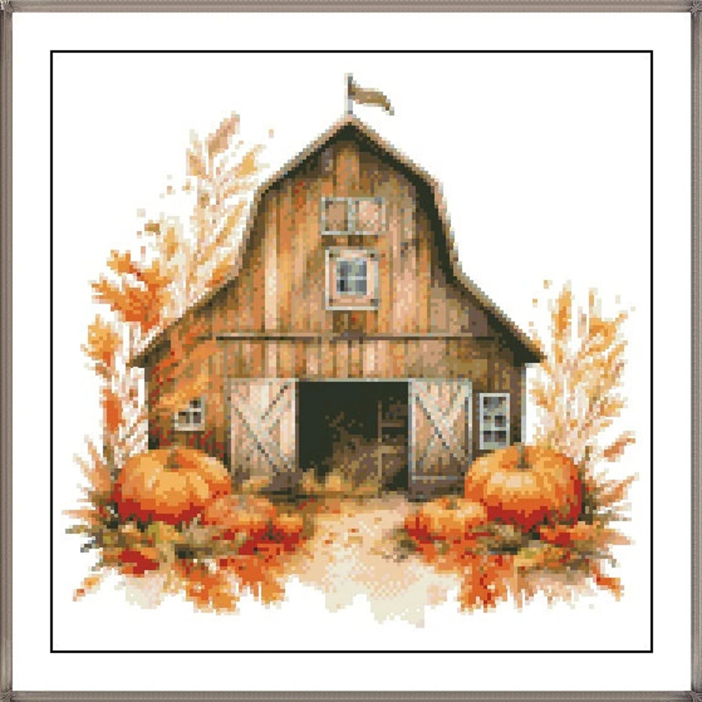 Watercolor Cross Stitch Pattern,Autumn Farm Barn,Pattern Keeper,xstitch,Embroidery,PDF,Instant Download