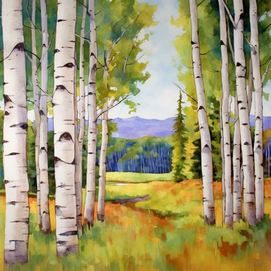 Cross Stitch Pattern Birch Forest Full Coverage