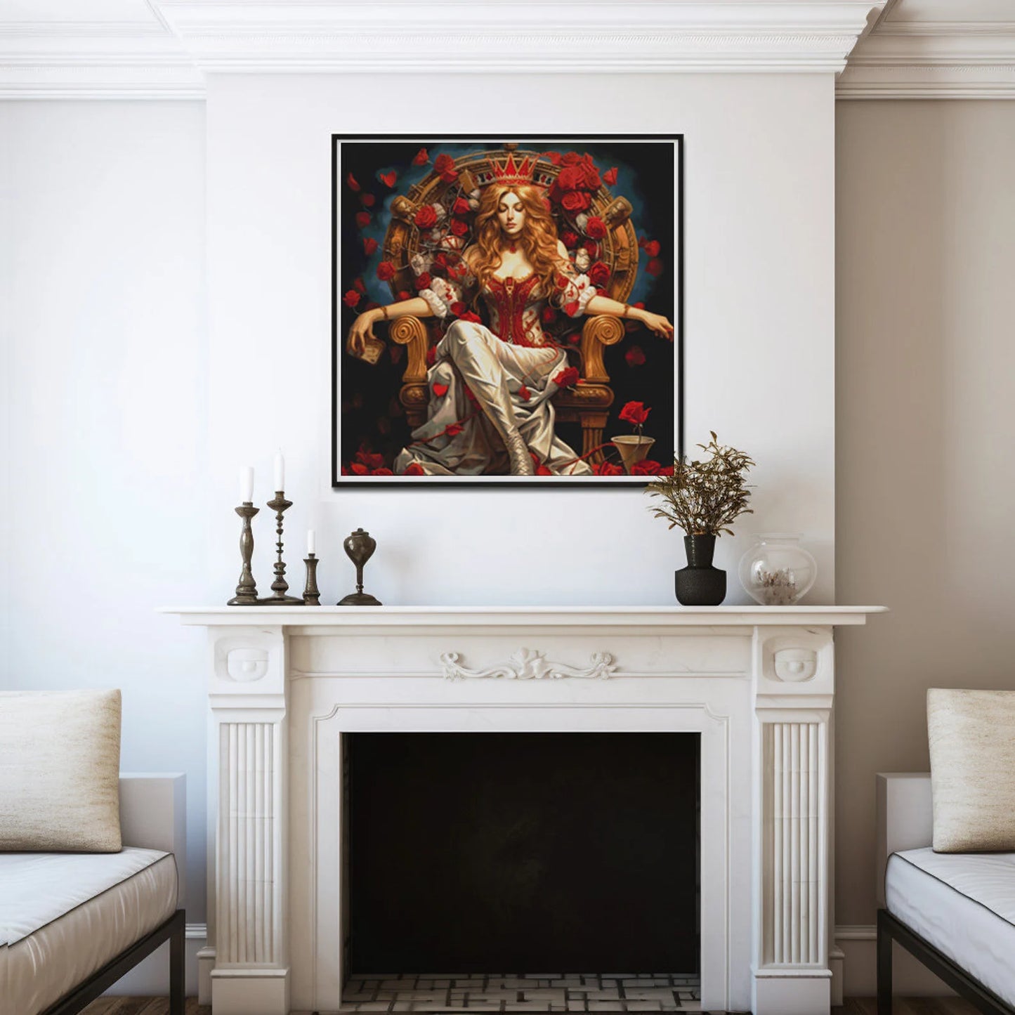 Cross Stitch Pattern The Red Queen PDF, full coverage, embroidery, cross stitch gift, flowers, dmc, digital pattern, instant download