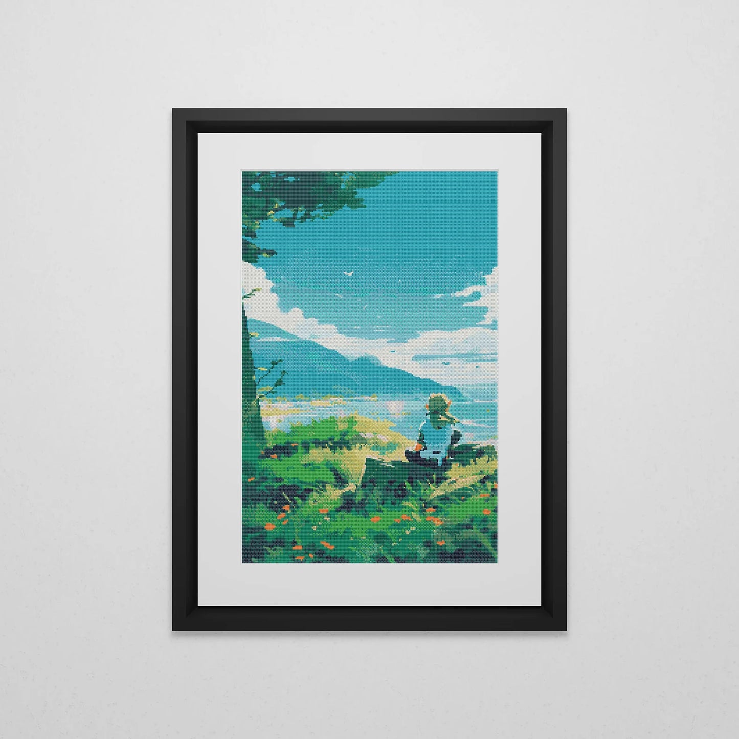 Zelda inspired Cross Stitch Pattern | BOTW TOTK Landscape Cross Stitch | Nature Patterns | Large Counted Cross Stitch PDF