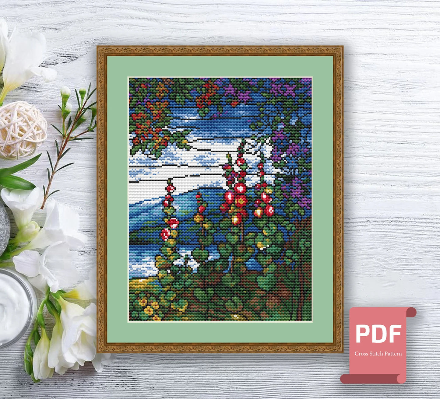 Set of 4 Seasons Landscape Cross Stitch Pattern | Seasons Cross Stitch Pattern | Four Seasons | Mosaic Cross Stitch | Download PDF #ssn205
