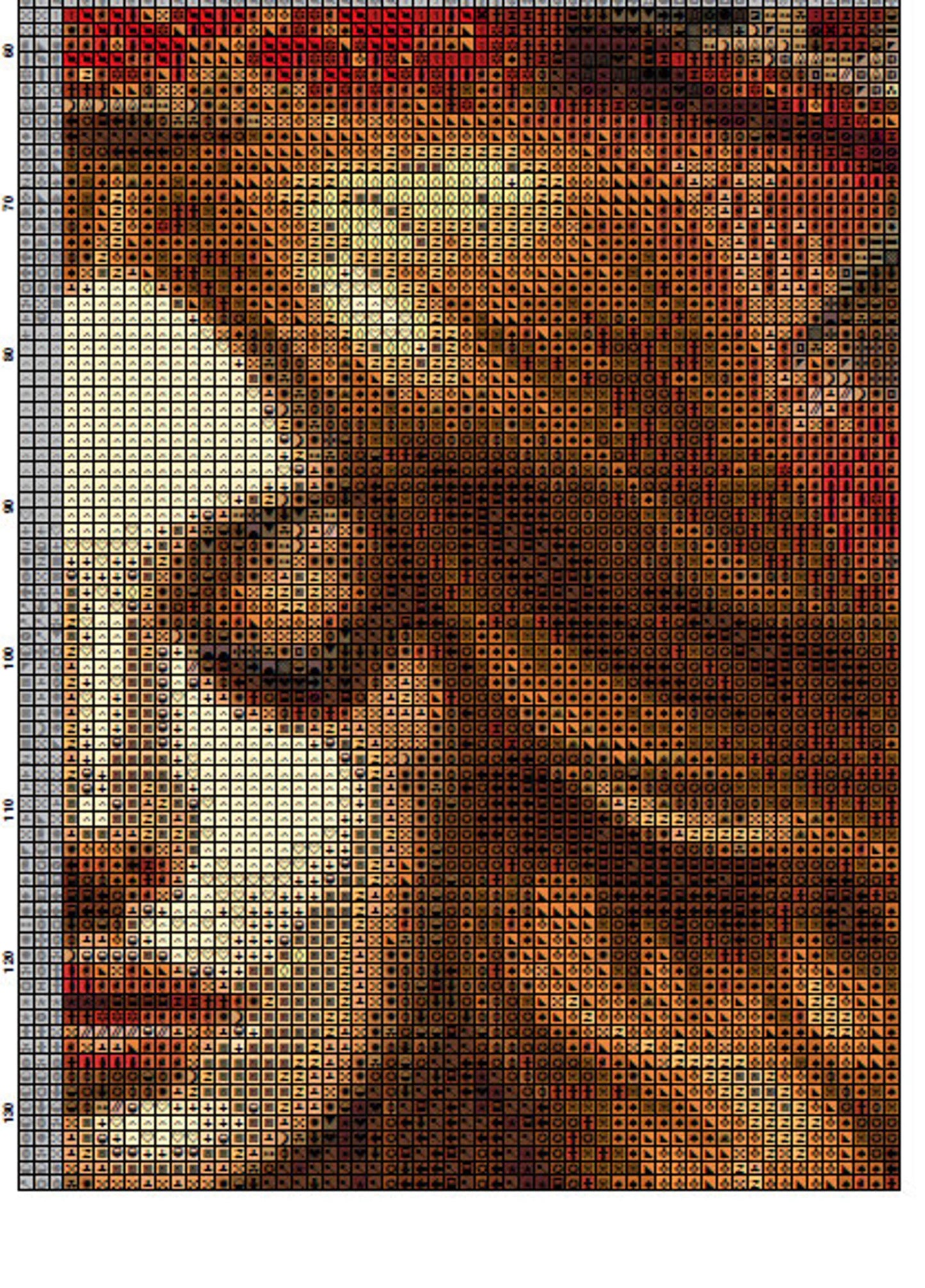 Cross Stitch Pattern The Red Queen PDF, full coverage, embroidery, cross stitch gift, flowers, dmc, digital pattern, instant download
