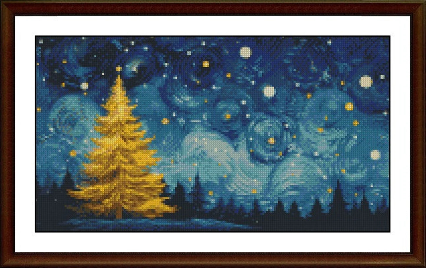 Christmas Cross Stitch Pattern,Christmas tree holiday,Winter landscape,xstitch,Pattern Keeper,Embroidery,Pdf,Instant Download