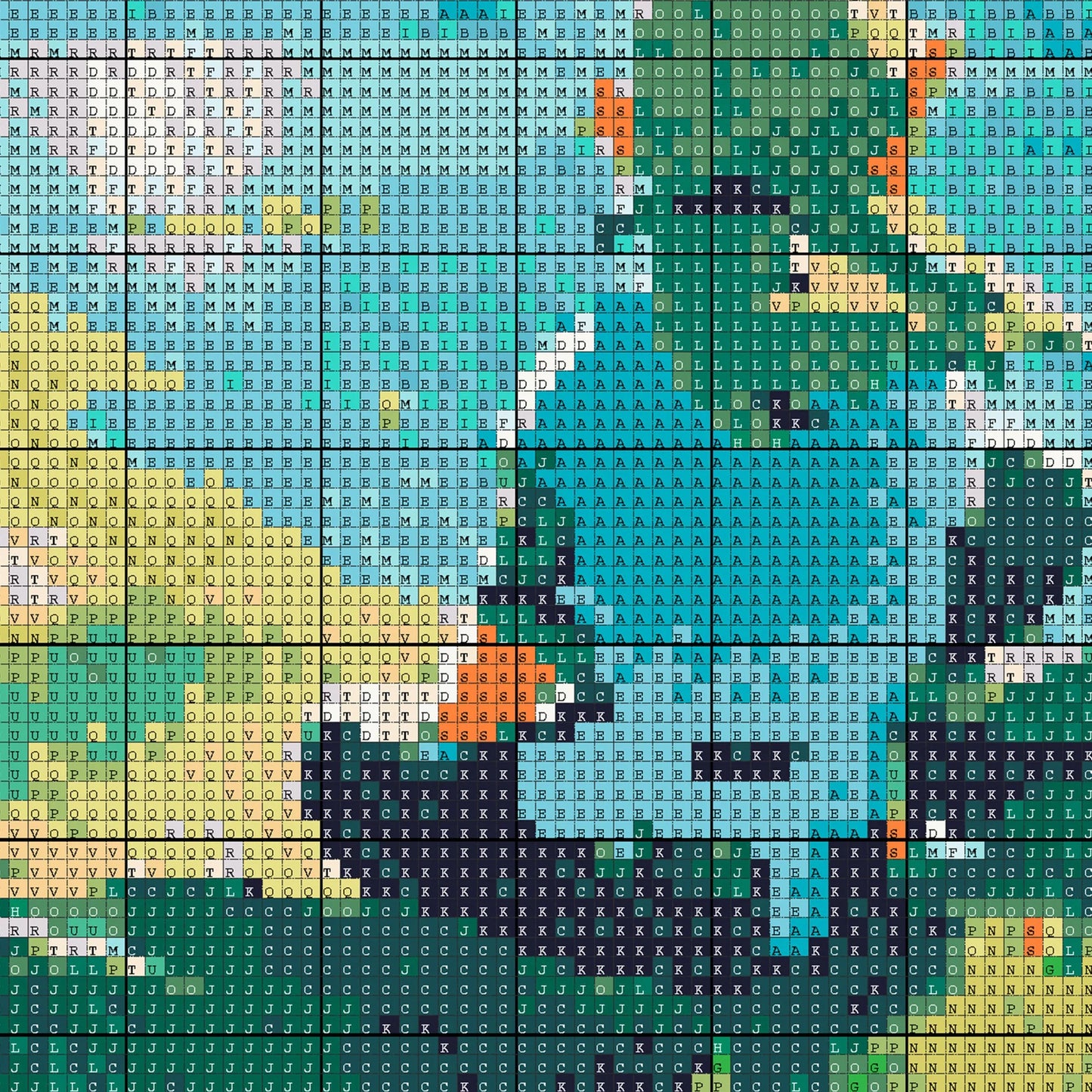 Zelda inspired Cross Stitch Pattern | BOTW TOTK Landscape Cross Stitch | Nature Patterns | Large Counted Cross Stitch PDF