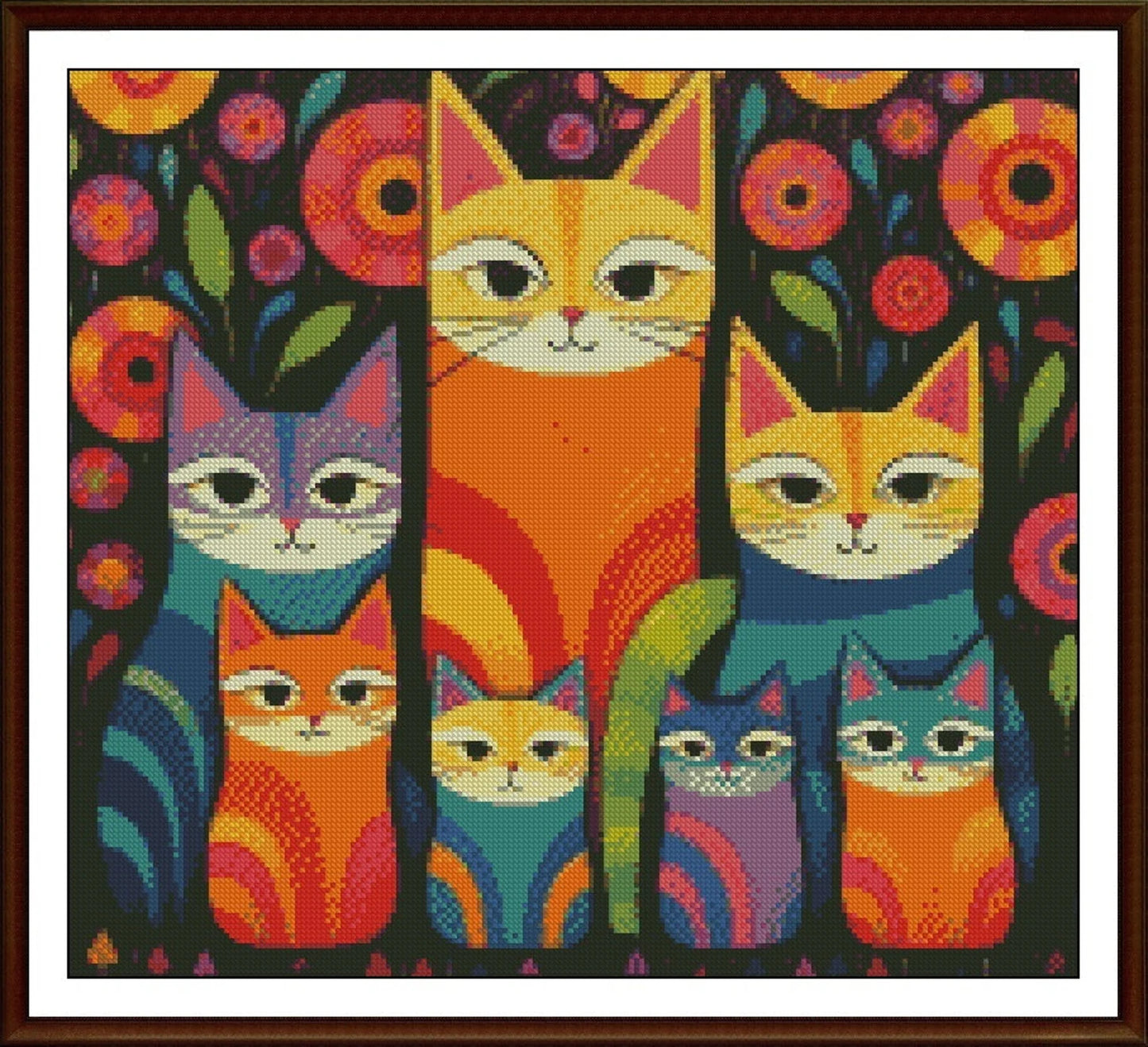Cross Stitch Pattern,Abstract Cats,Pattern Keeper,Counted cross stitch,Pdf,Instant Download