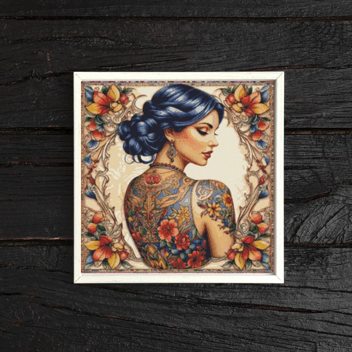 Tattoo Beauty Cross Stitch Pattern - PDF Download