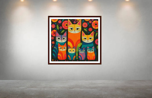 Cross Stitch Pattern,Abstract Cats,Pattern Keeper,Counted cross stitch,Pdf,Instant Download