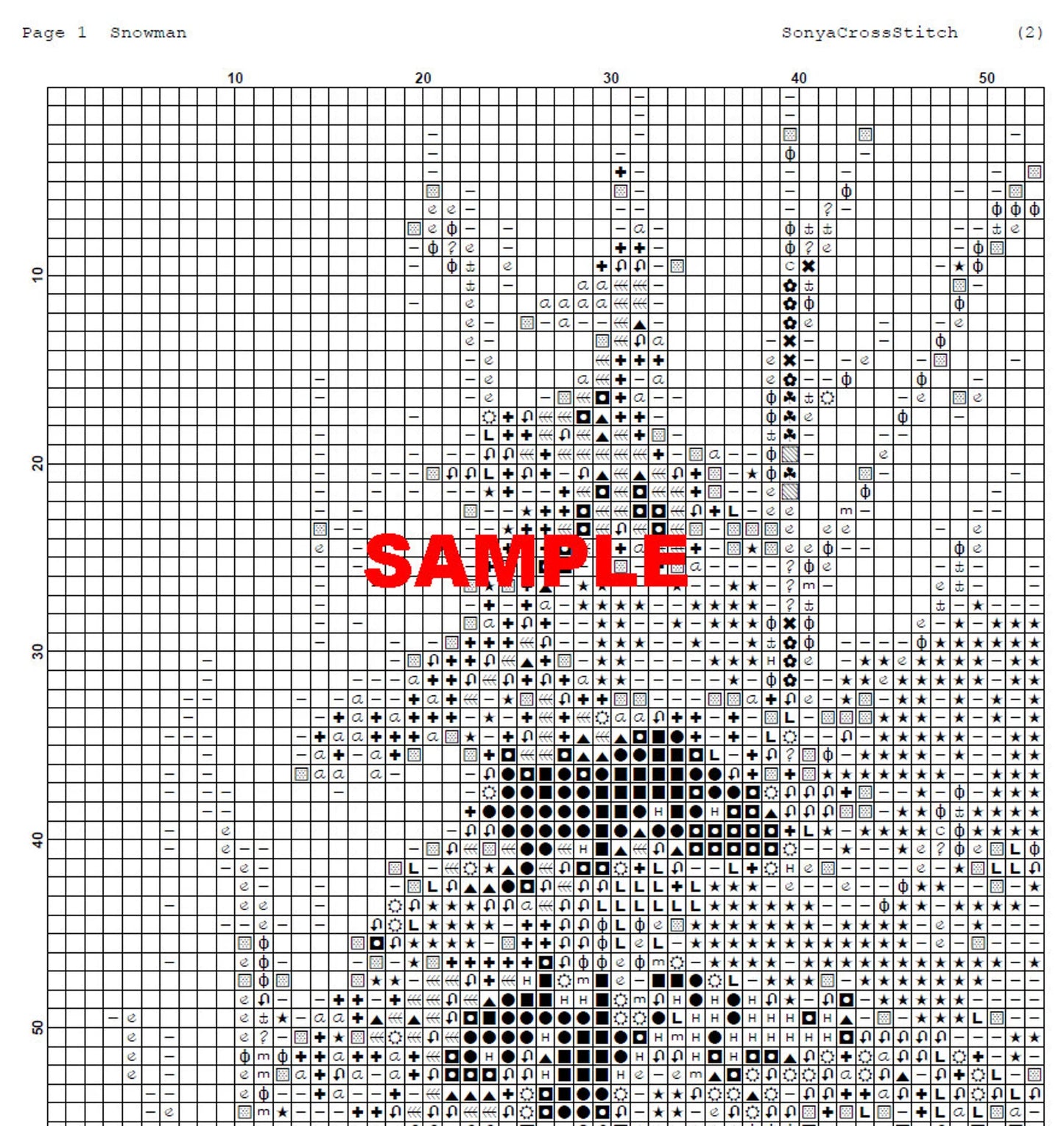 Watercolor Cross Stitch Pattern,Row of Snowmen,Winter,Pattern Keeper,Embroidery,xstitch,PDF,Instant Download