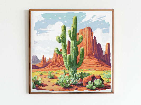 Canyon and Hoodoo Cross Stitch Sewing Embroidery Pattern Instant DMC Download X-Stitch Landscape Cottagecore Needlework Arizona