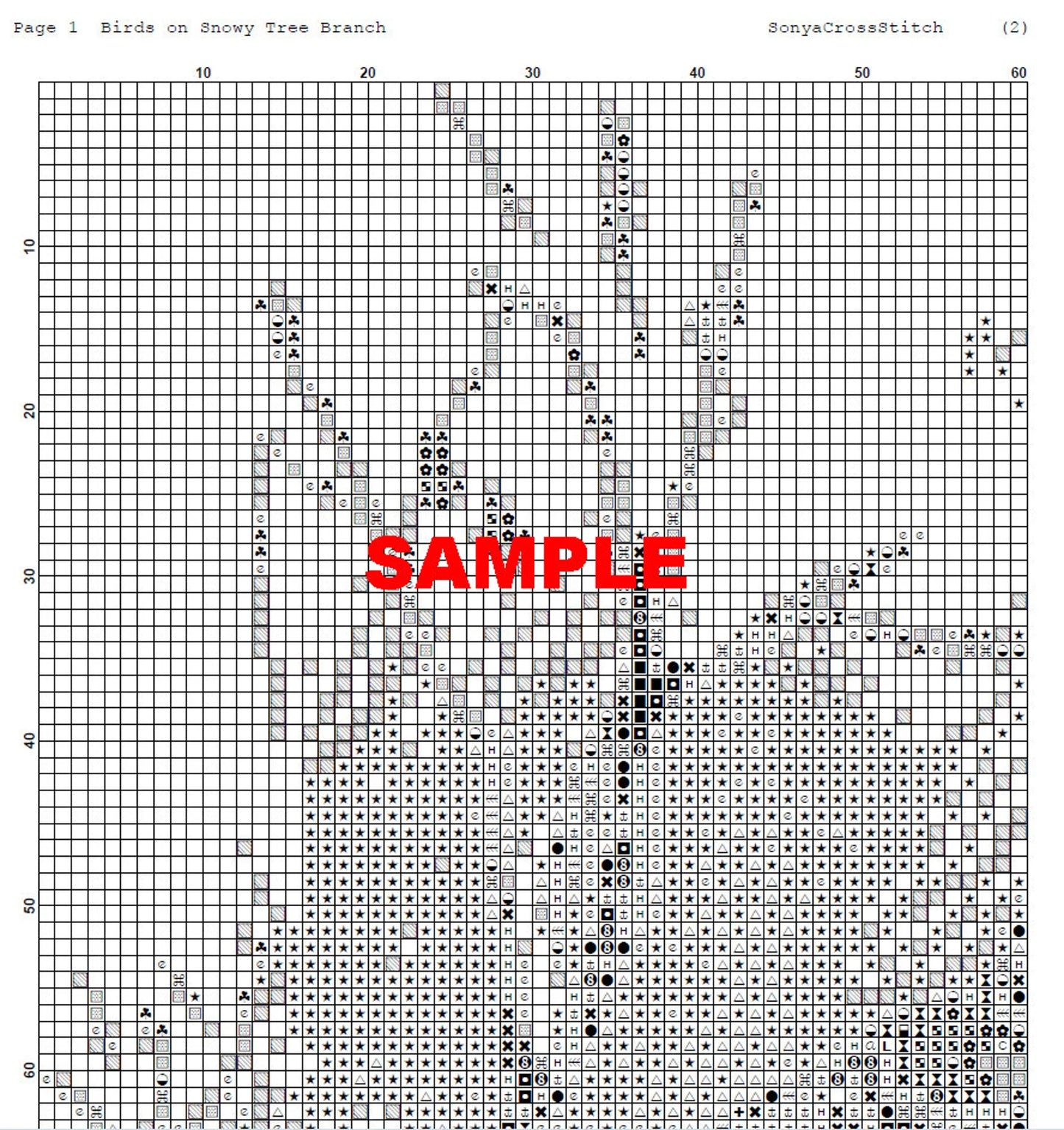 Bird Cross Stitch Pattern,Robin Bird In Winter,Landscape,Pattern Keeper,Embroidery,Needlework,PDF, Instant Download