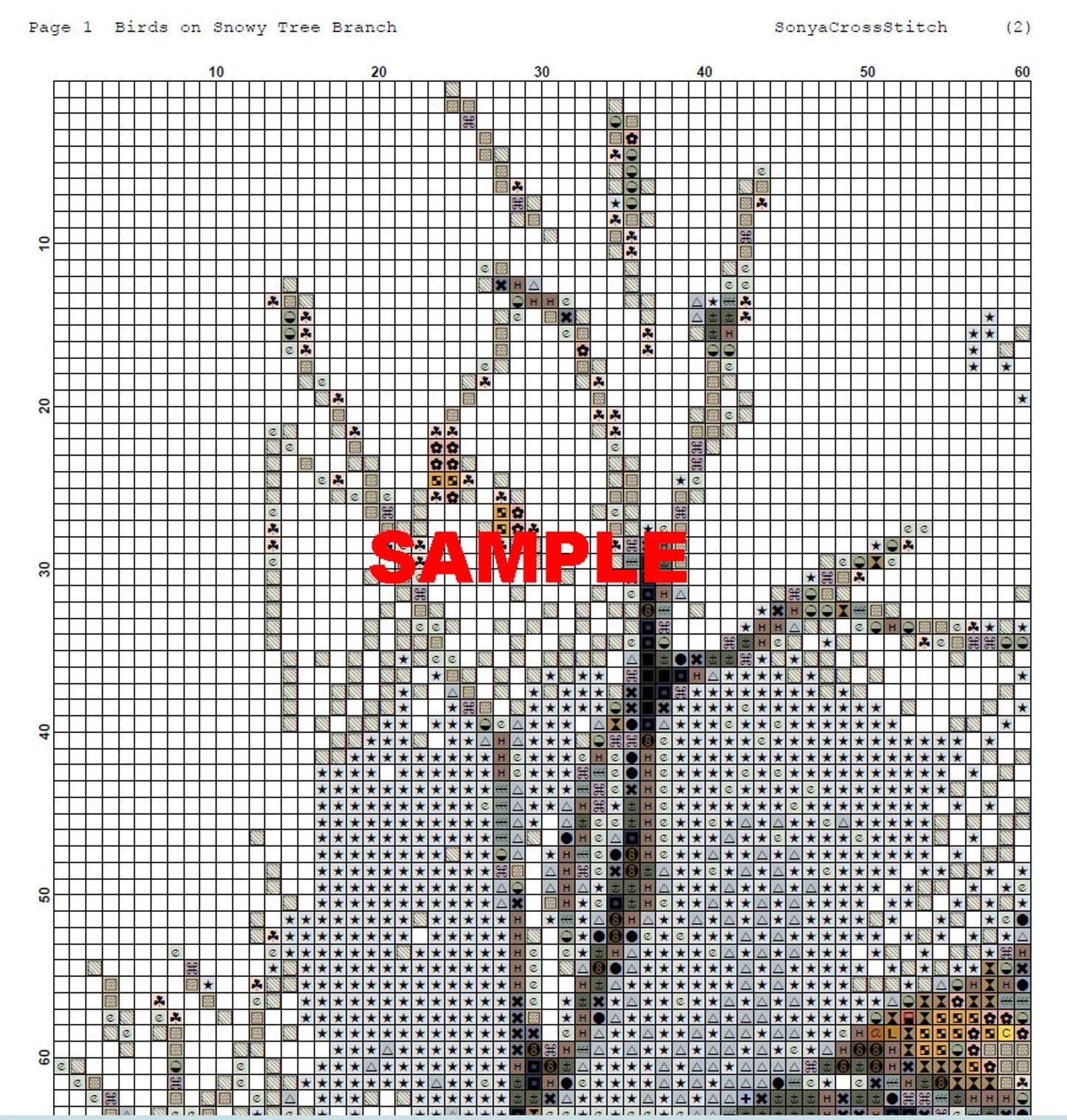 Bird Cross Stitch Pattern,Robin Bird In Winter,Landscape,Pattern Keeper,Embroidery,Needlework,PDF, Instant Download