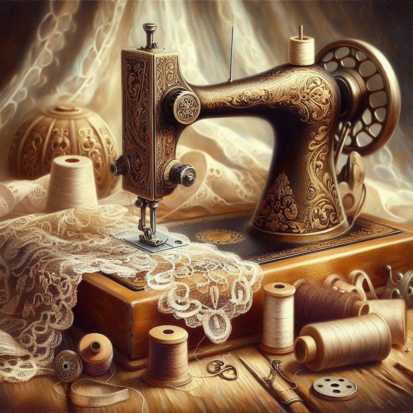Vintage sewing machine #3, Counted Cross Stitch Pattern, Digital Pattern, Sewing room Pattern, Hand Embroidery, Needlepoint chart