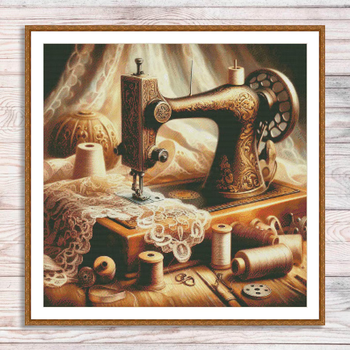 Vintage sewing machine #3, Counted Cross Stitch Pattern, Digital Pattern, Sewing room Pattern, Hand Embroidery, Needlepoint chart