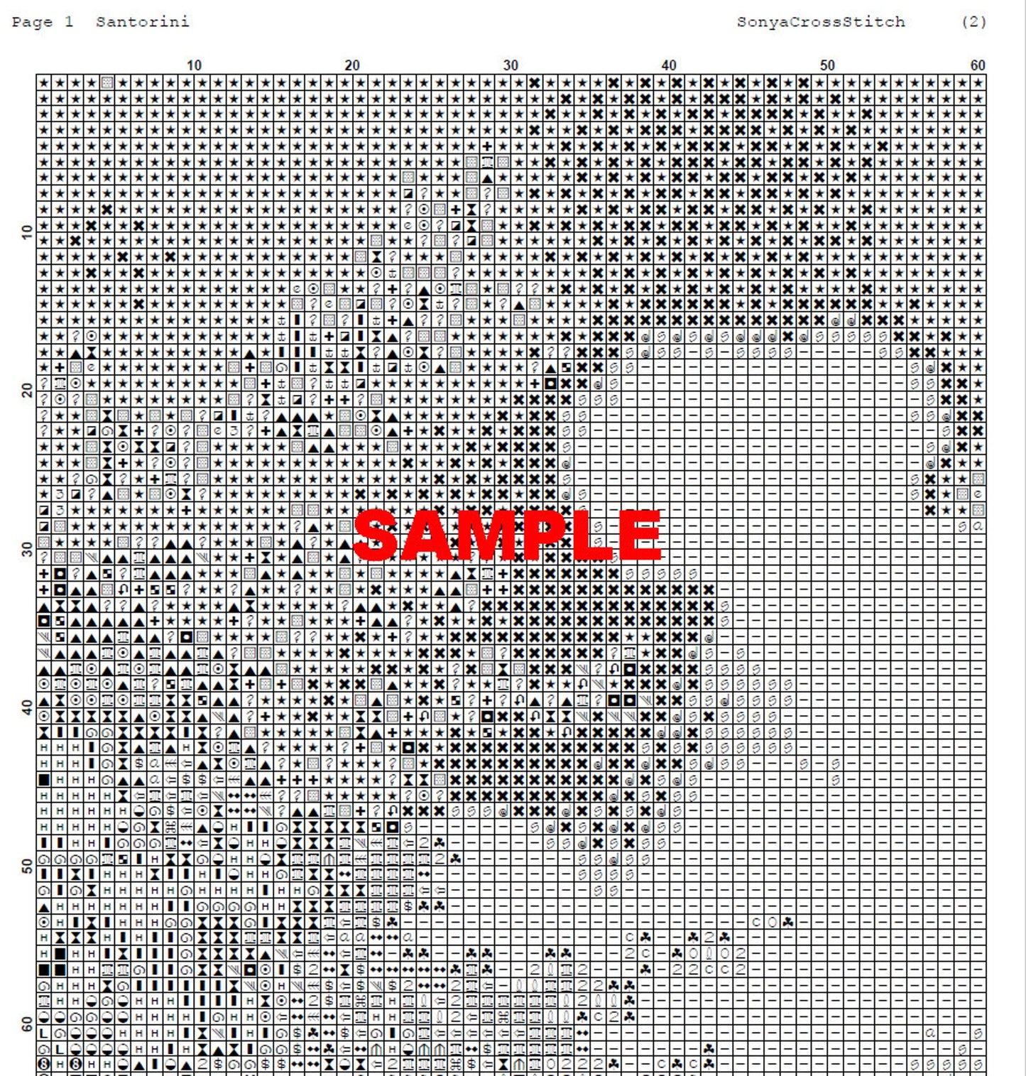 Watercolor Cross Stitch Pattern,Santorini,City,Greek House,Landscape,Pattern Keeper,Mediterrenian,Pdf,Instant Download