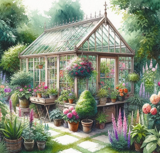 Cross Stitch Pattern Garden Greenhouse Full Coverage