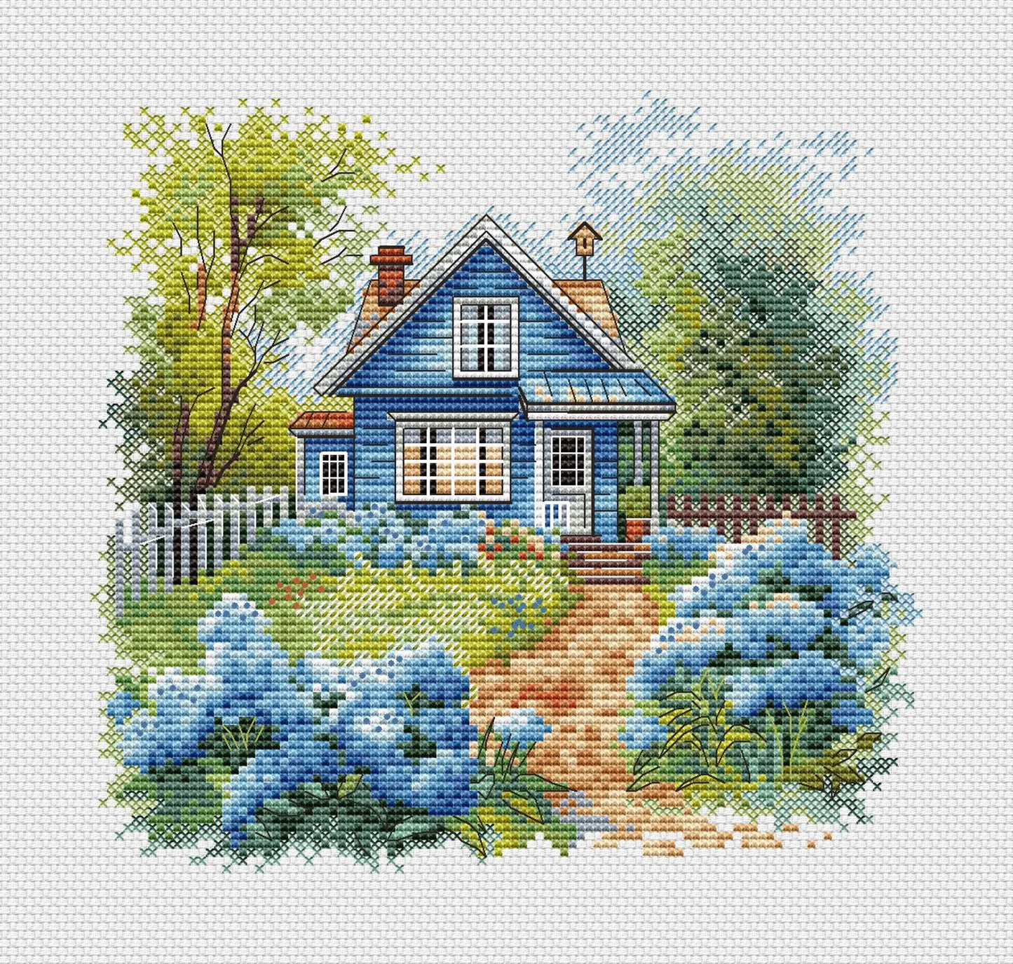 Garden Flower PDF Pattern Cross Stitch Nature House StitchBoom Embroidery Instant Digital Download