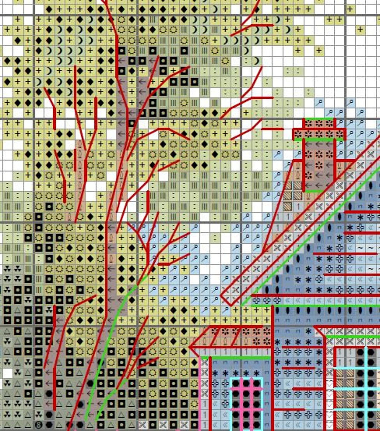 Garden Flower PDF Pattern Cross Stitch Nature House StitchBoom Embroidery Instant Digital Download